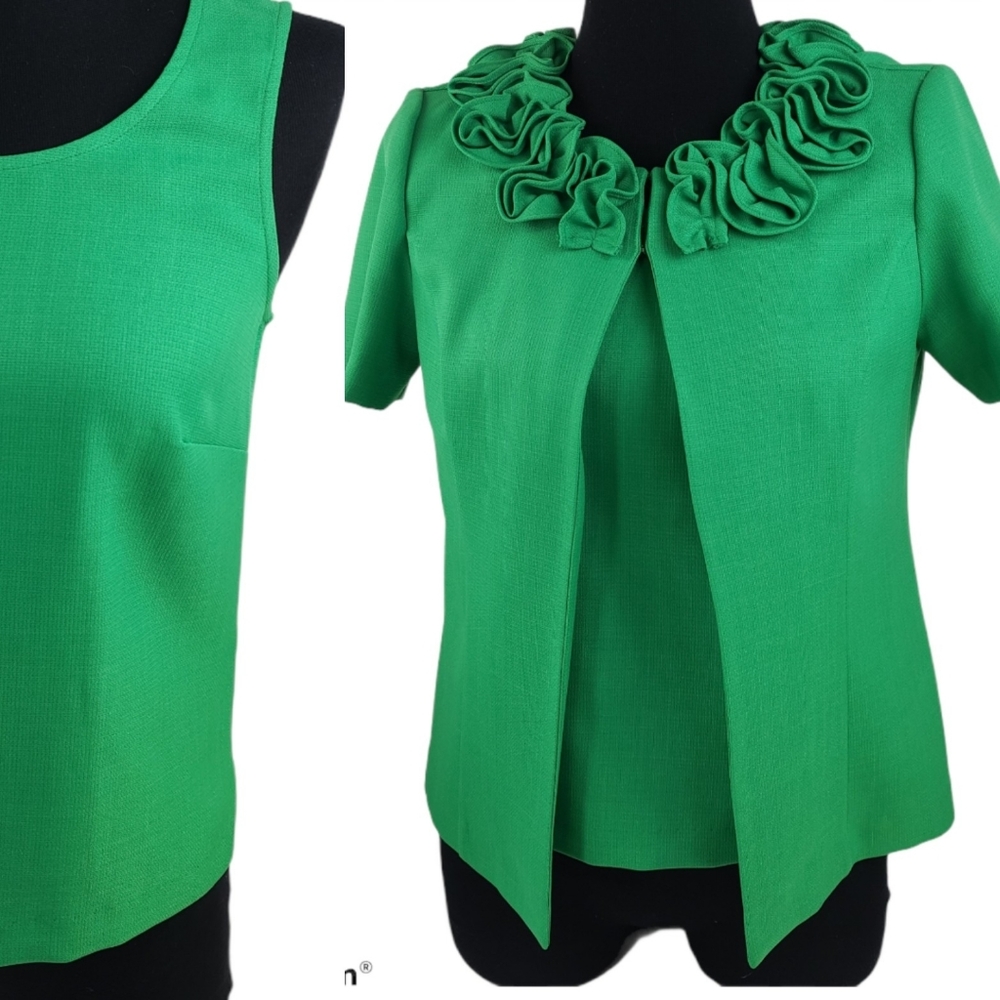 NWOT K Studio Collection Green 2pc Tank & Jacket 6